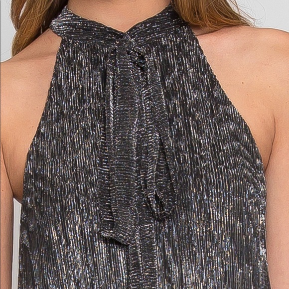 Shimmer pleaded halter Dress - Picture 5 of 5